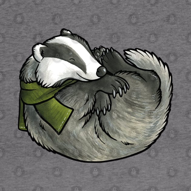 Sleepy badger by animalartbyjess